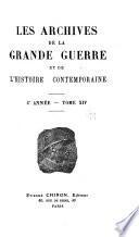Les Archives de la grande guerre et de l'histoire contemporaine