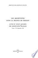 Les archivistes dans la France de demain