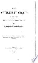 Les Artistes français du XVIII siècle oubliés ou dédaignés