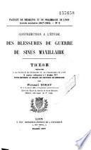 Les Blessures de guerre du Sinus maxillaire