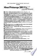 Les cahiers d'histoire sociale
