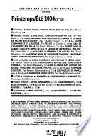 Les cahiers d'histoire sociale