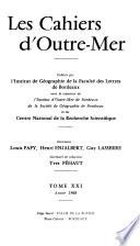Les Cahiers d'outre-mer