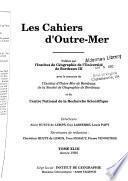 Les Cahiers d'outre-mer