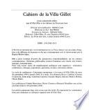 Les cahiers de la Villa Gillet