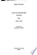 Les catalogues des Salons: 1890-1892