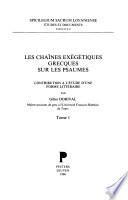 Les chaînes exégétiques grecques sur les Psaumes