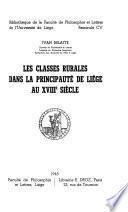 Les classes rurales dans la principauté de Liége au XVIIIe siècle