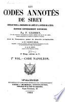 Les codes annotés de Sirey: Code Napoleon