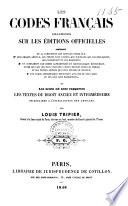 Les codes français collationnés sur les éditions officielles