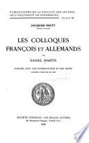 Les colloques françois et allemands de Daniel Martin