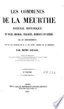 Les communes de la Meurthe