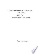 Les condamnés à l'Algérie en 1852 dans le Département du Gers