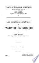 Les conditions générales de l'activité économique