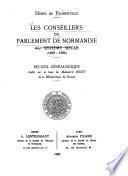 Les conseillers du Parlement de Normandie