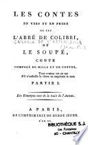 Les contes en vers et en prose de feu l'abbé Colibri, ou le Soupé, conte composé de mille et un contes