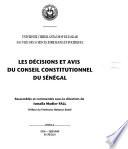 Les décisions et avis du Conseil constitutionnel du Sénégal