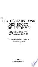 Les déclarations des droits de l'homme