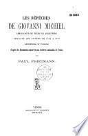 Les Dépêches de Giovanni Michiel, ambassadeur de Venise en Angleterre, pendant les années 1554 à 1557