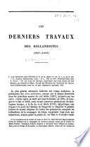 Les derniers travaux des bollandistes (1837-1882)