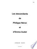 Les descendants de Philippe Néron et d'Emma Audet