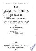 Les domestiques en France