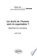 Les droits de l'homme sont-ils exportables?