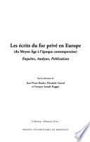 Les écrits du for privé en Europe