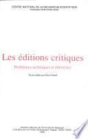 Les éditions critiques