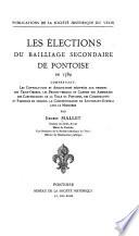 Les élections du bailliage secondaire de Pontoise en 1789
