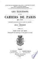 Les élections et les cahiers de Paris en 1789: Paris hors les murs (Volume publié sous le patronage du Conseil général de la Seine