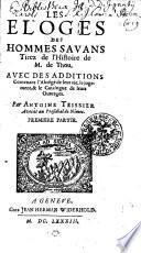 Les Eloges Des Hommes Savans