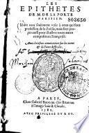 Les épithètes de M. de La Porte Parisien...