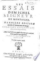 Les essais de Michel seigneur de Montaigne