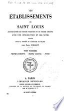 Les établissements de saint Louis