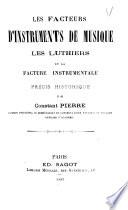 Les facteurs d'instruments de musique