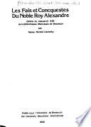 Les fais et concquestes du noble roy Alexandre