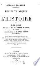Les faits acquis a l'histoire