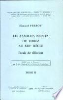Les familles nobles du Forez au XIIIe siècle