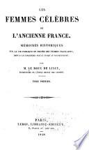 Les femmes célèbres de l'ancienne France