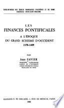 Les Finances pontificales à l'époque du grand schisme d'Occident, 1378-1409