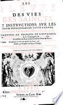 Les fleurs des vies des saints et instructions sur les fêtes pricipales...