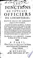 Les fonctions de tous les officiers de l'infanterie