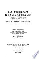 Les fonctions grammaticales chez l'enfant
