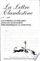 Les formes littéraires dans les manuscrits philosophiques clandestins