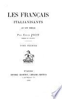 Les Français italianisants au XVIe siècle