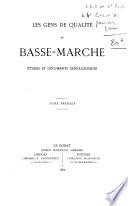 Les gens de qualité en Basse-Marche