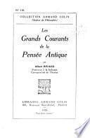 Les grands courants de la pensée antique