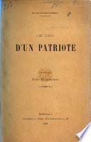 Les Idées d'un Patriote. [Subscribed, Mathieu.]