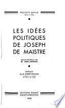 Les idées politiques de Joseph de Maistre
